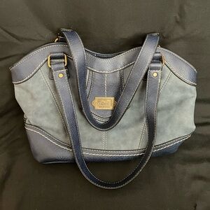 B.o.C. Blue Faux Leather Bag with Power Bank Pocket